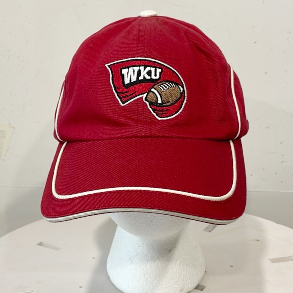 Russell Imperial Athletic‎ WKU Football Hook Loop Fit Hat Cap Cotton Red OS
